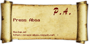 Press Absa névjegykártya